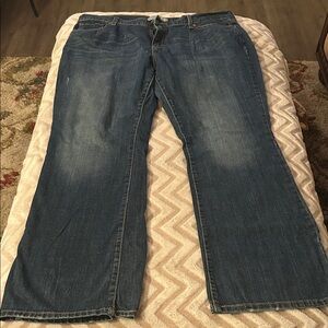Levi's Women's Straight wide Leg Jeans in Dark Blue Size 18 medium